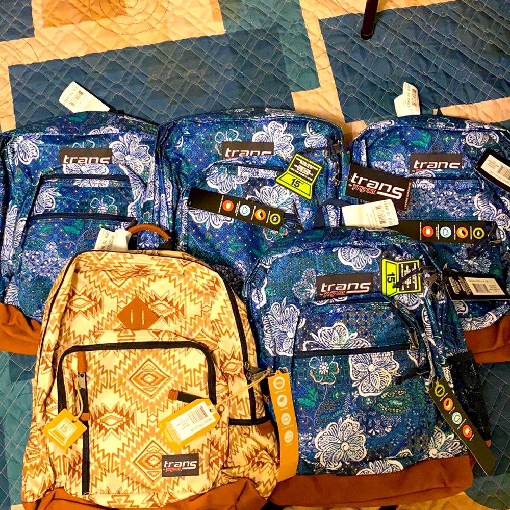 Trans by Jansport brand new book bags with tags.